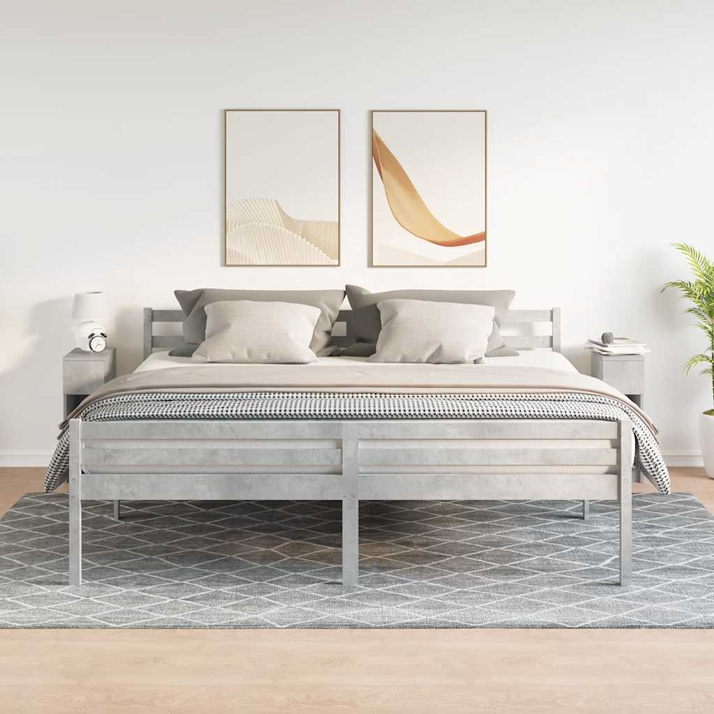 Comodini con Cassetto 2 pz Grigio Cemento 20x36x60 cm