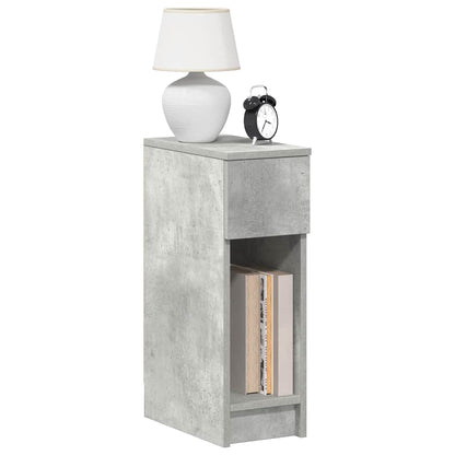 Comodini con Cassetto 2 pz Grigio Cemento 20x36x60 cm