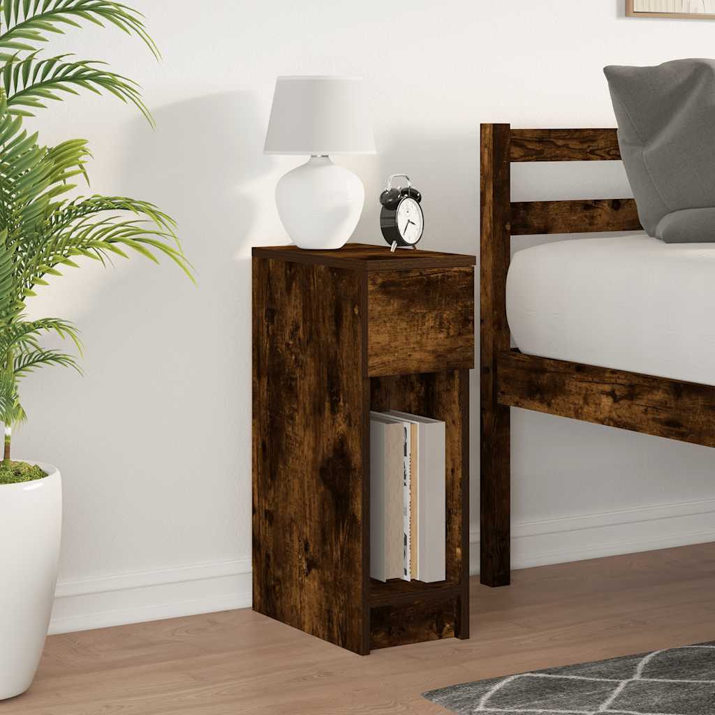 Comodino con Cassetto Rovere Fumo 20x36x60 cm