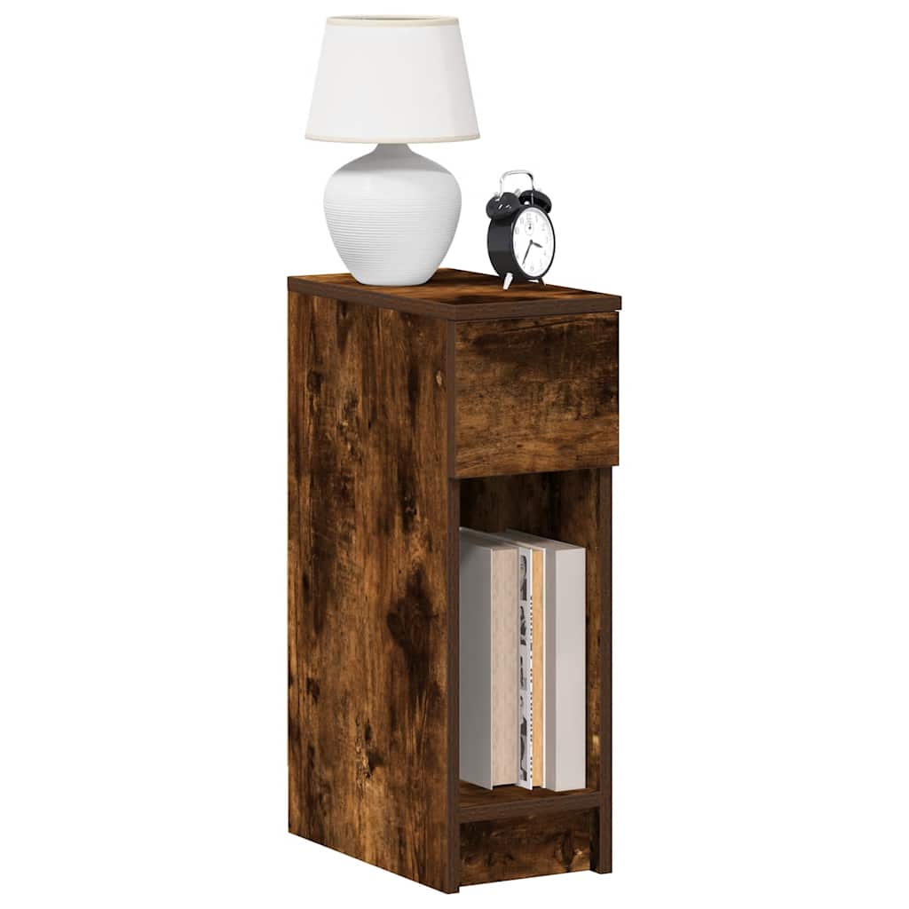 Comodini con Cassetto 2 pz Rovere Fumo 20x36x60 cm
