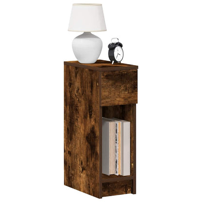 Comodini con Cassetto 2 pz Rovere Fumo 20x36x60 cm