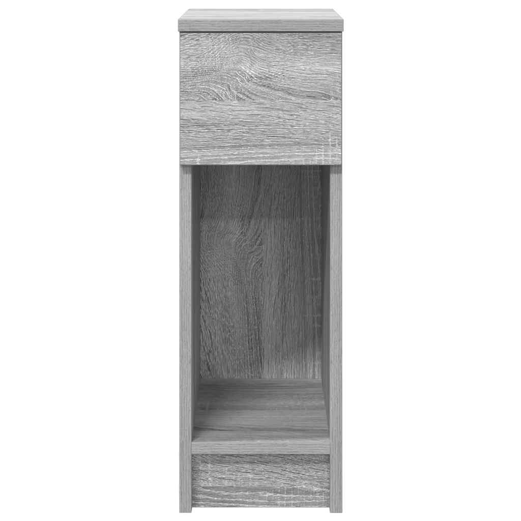 Comodini con Cassetto 2 pz Grigio Sonoma 20x36x60 cm