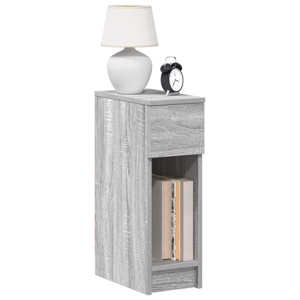 Comodini con Cassetto 2 pz Grigio Sonoma 20x36x60 cm