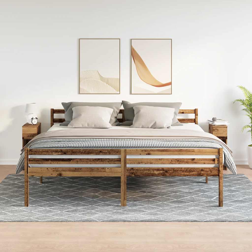 Comodini con Cassetto 2 pz in Legno Antico 20x36x60 cm