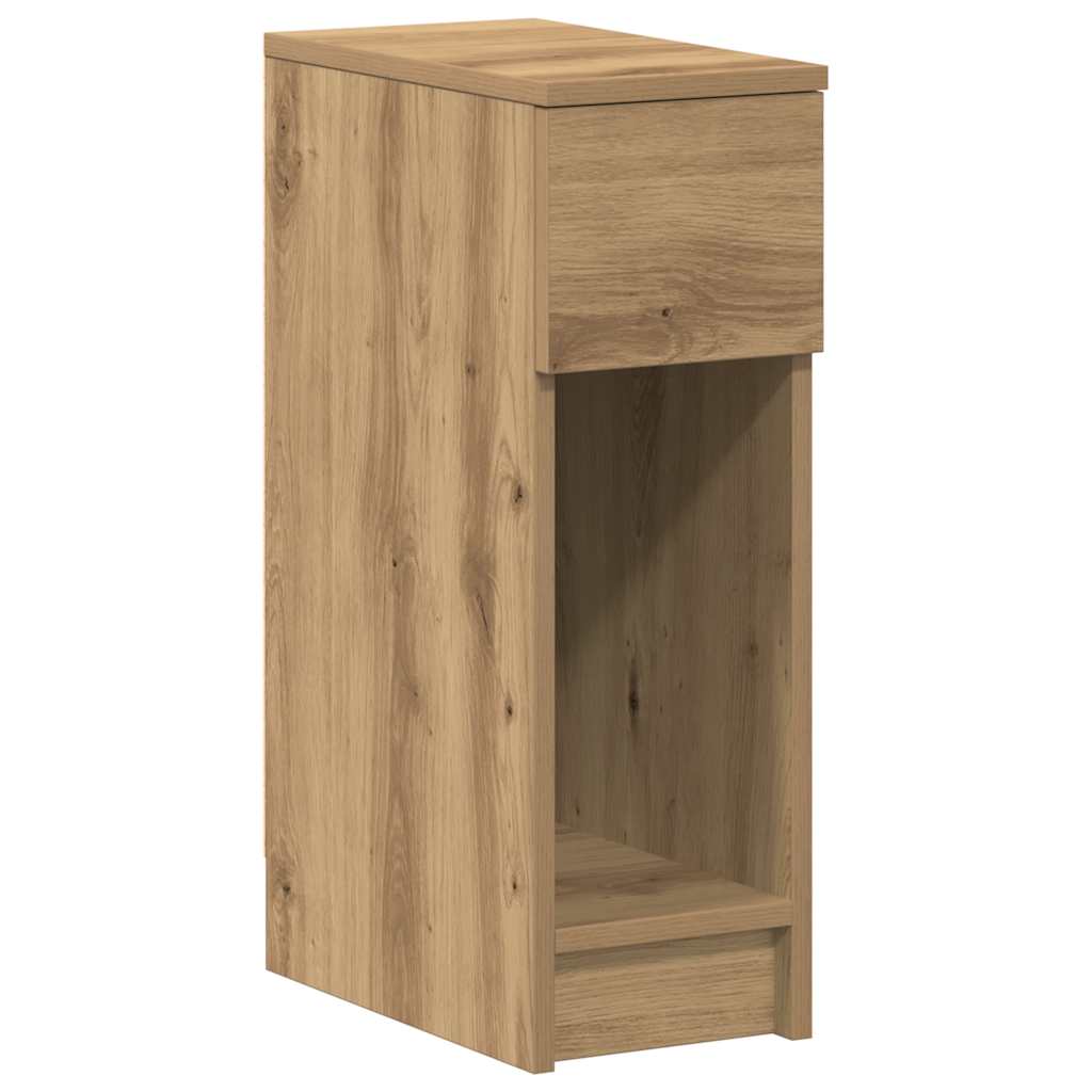 Comodino con Cassetto Rovere Artigianale 20x36x60 cm