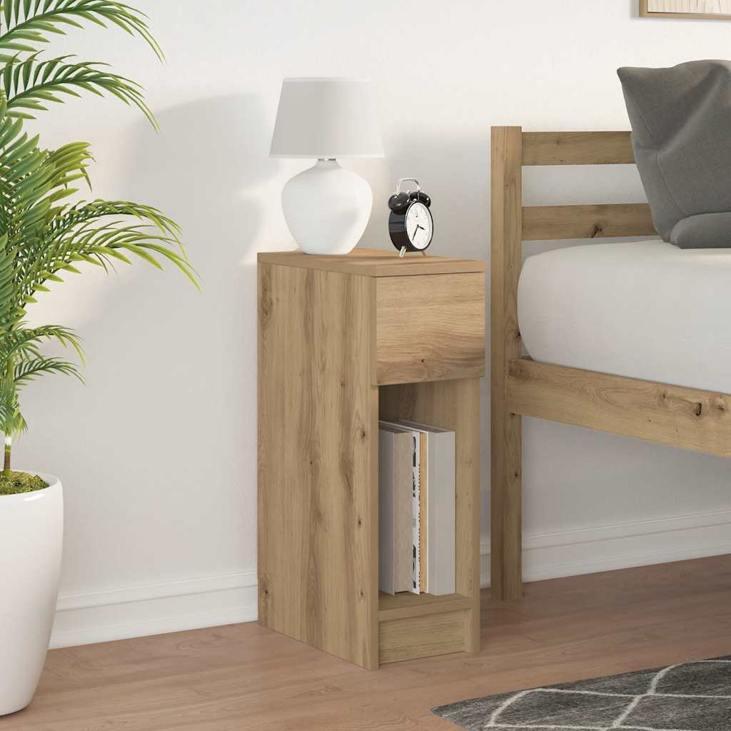 Comodino con Cassetto Rovere Artigianale 20x36x60 cm