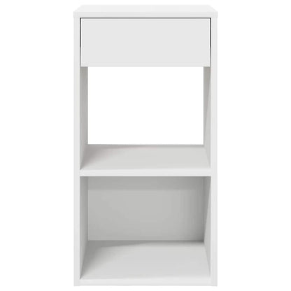 Comodino con Cassetto Bianco 35x34x66,5 cm