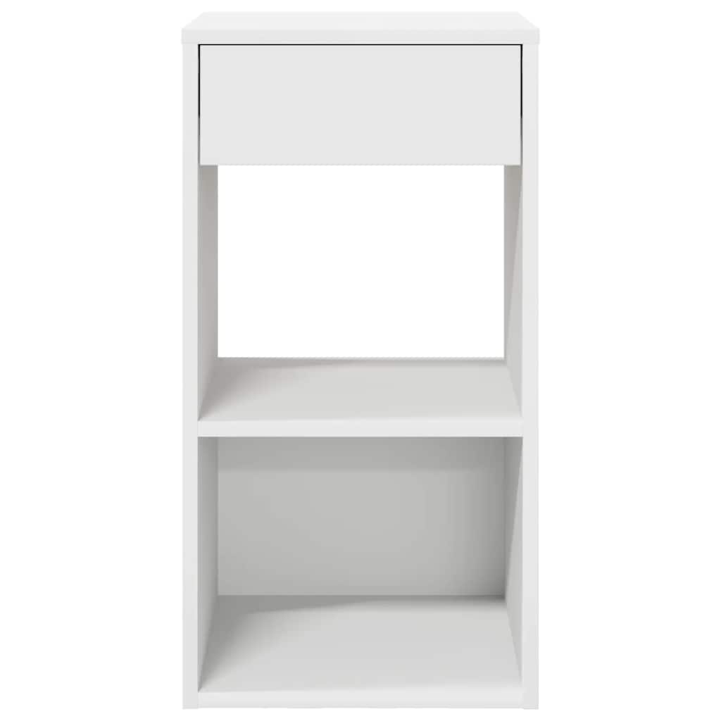 Comodini con Cassetto 2 pz Bianchi 35x34x66,5 cm