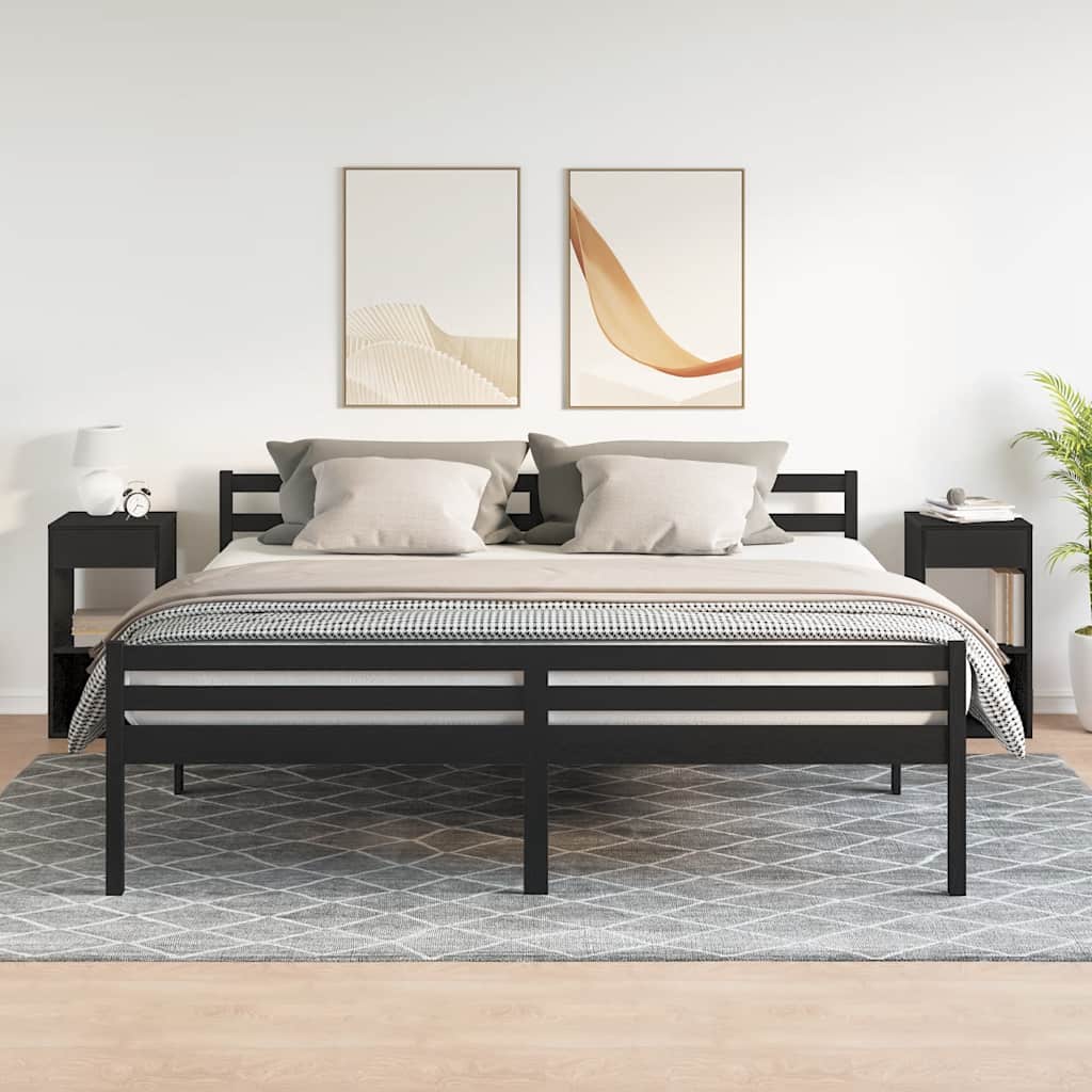 Comodini con Cassetto 2 pz Rovere Neri 35x34x66,5 cm