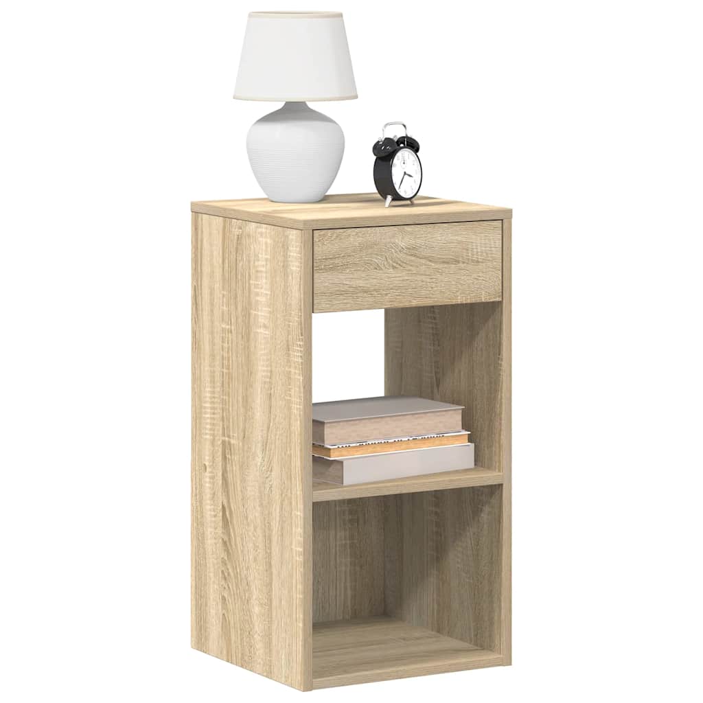 Comodini con Cassetto 2 pz Rovere Sonoma 35x34x66,5 cm