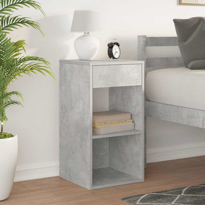 Comodino con Cassetto Grigio Cemento 35x34x66,5 cm