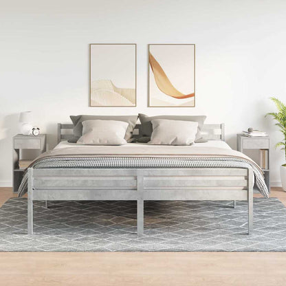 Comodini con Cassetto 2 pz Grigio Cemento 35x34x66,5 cm