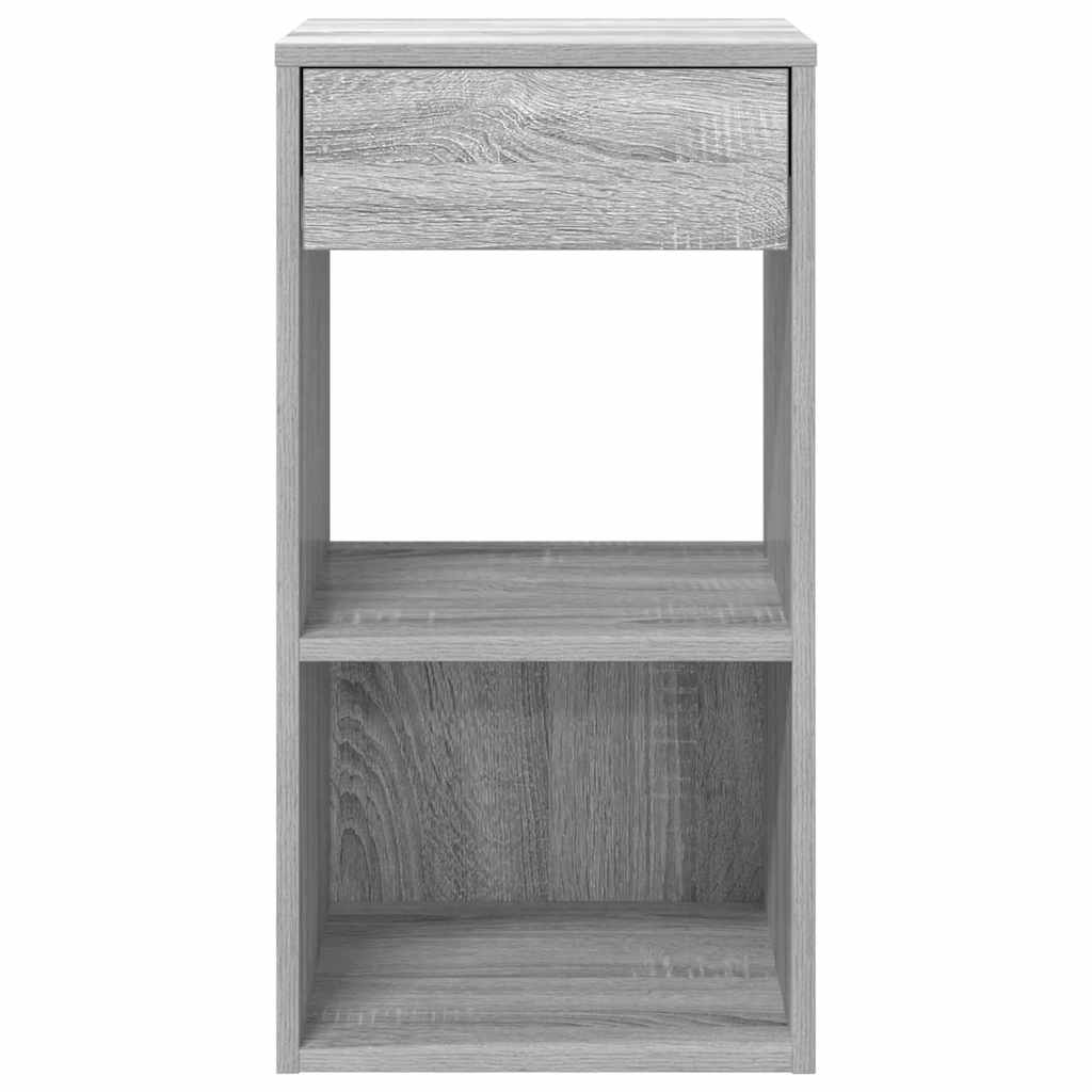 Comodino con Cassetto Grigio Sonoma 35x34x66,5 cm