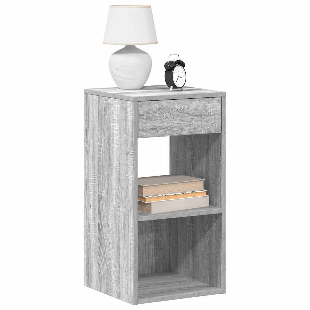 Comodino con Cassetto Grigio Sonoma 35x34x66,5 cm