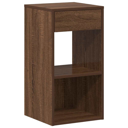 Comodino con Cassetto Rovere Marrone 35x34x66,5 cm