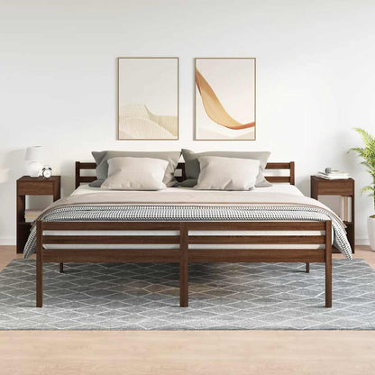 Comodini con Cassetto 2 pz Rovere Marrone 35x34x66,5 cm