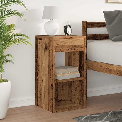 Comodino con Cassetto Legno Antico 35x34x66,5 cm