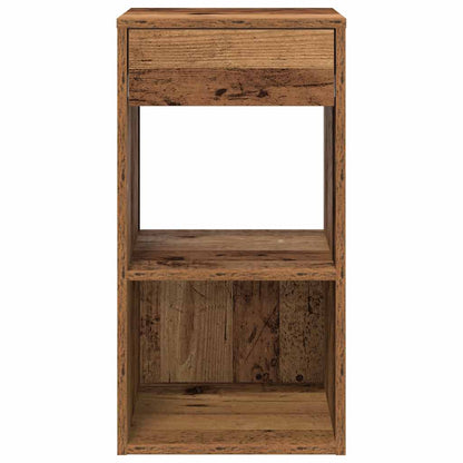 Comodino con Cassetto Legno Antico 35x34x66,5 cm