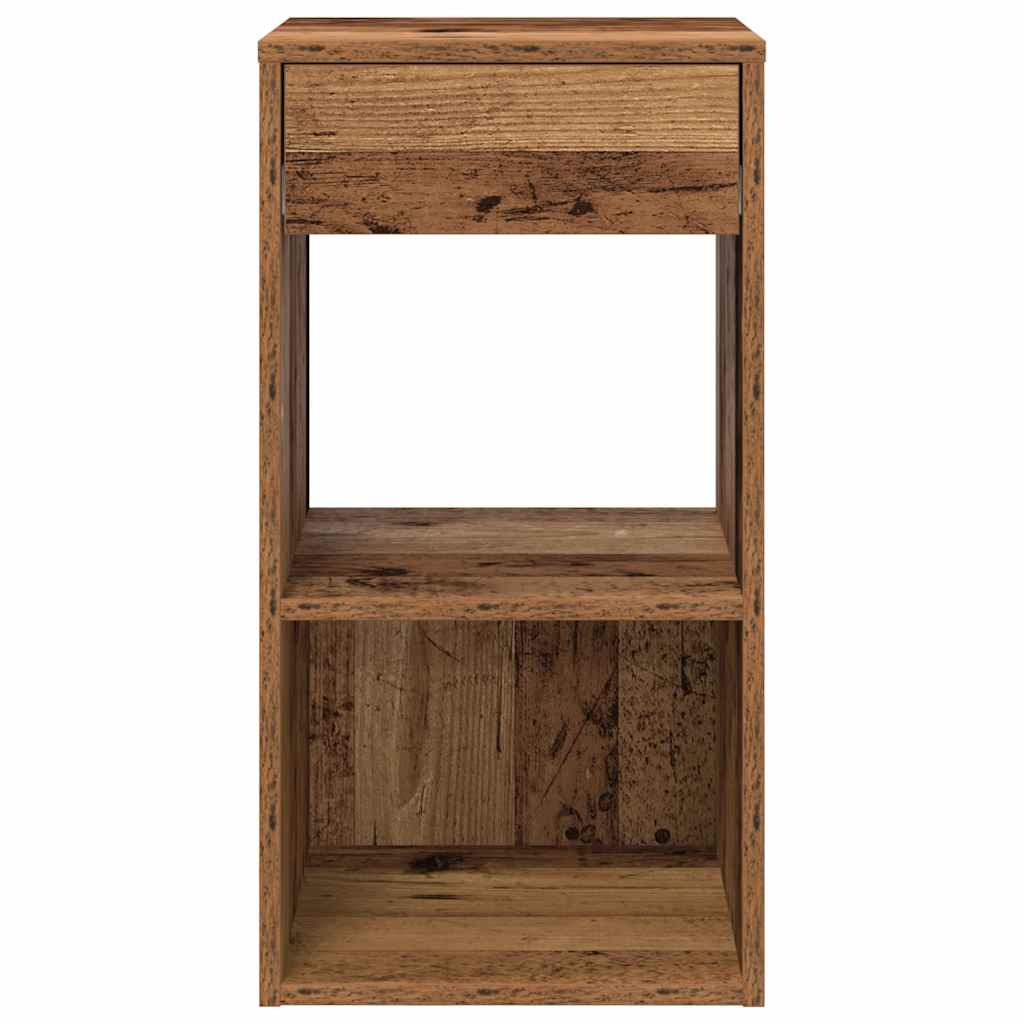 Comodini con Cassetto 2 pz Legno Antico 35x34x66,5 cm