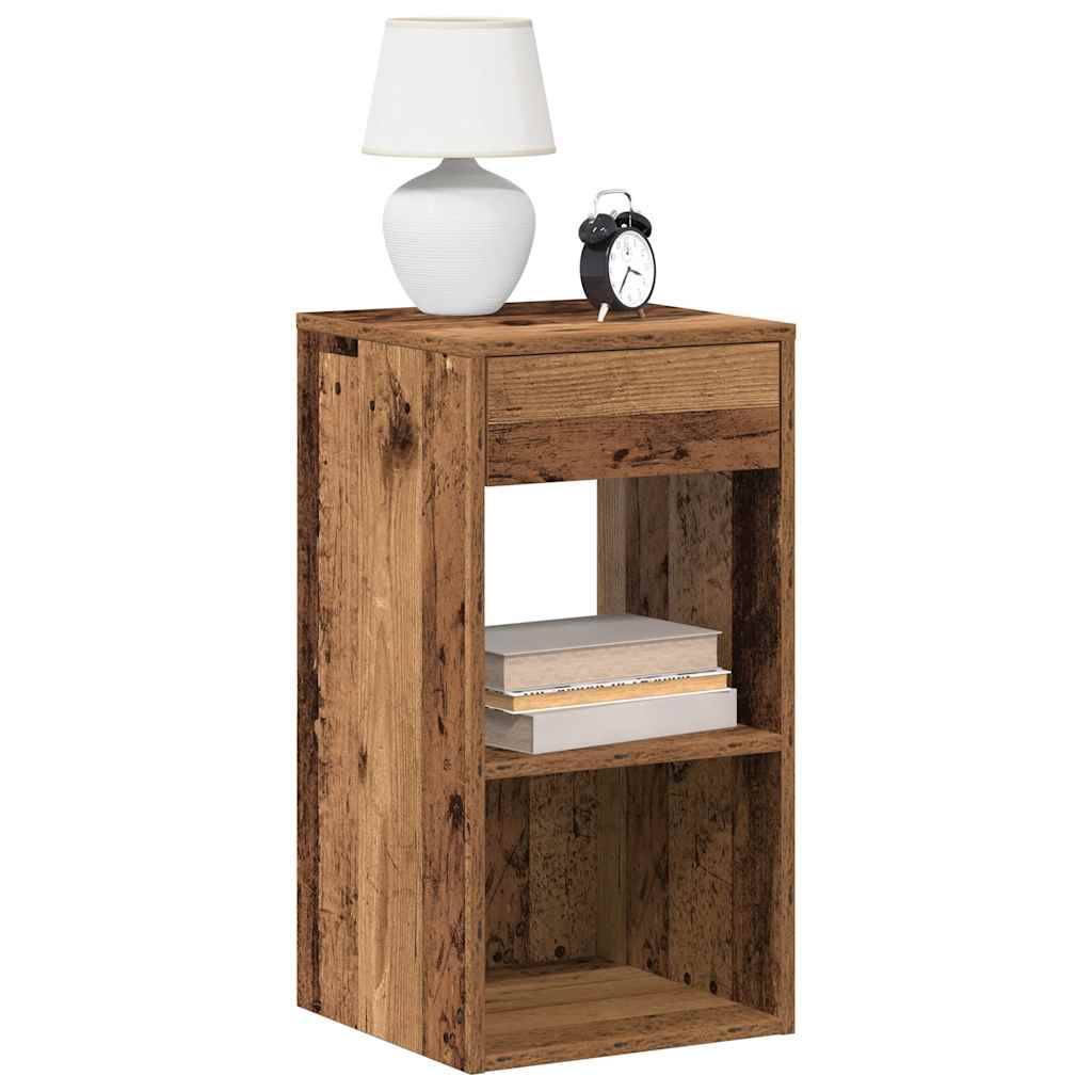 Comodini con Cassetto 2 pz Legno Antico 35x34x66,5 cm