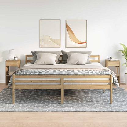 Comodini con Cassetto 2 pz Rovere Artigianale 35x34x66,5 cm