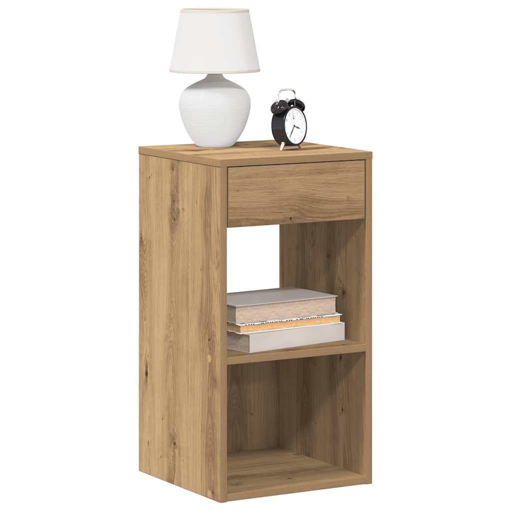 Comodini con Cassetto 2 pz Rovere Artigianale 35x34x66,5 cm