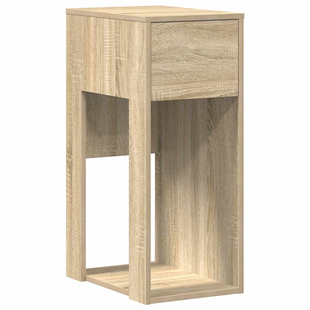 Supporto per Computer a Torre con Cassetto Rovere 30x44x74 cm