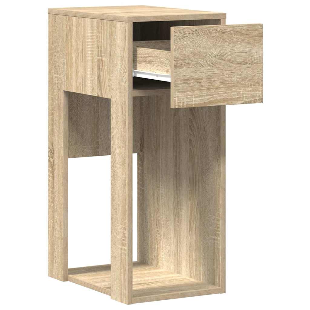 Supporto per Computer a Torre con Cassetto Rovere 30x44x74 cm