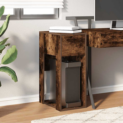 Supporto per Computer a Torre con Cassetto Rovere 30x44x74 cm