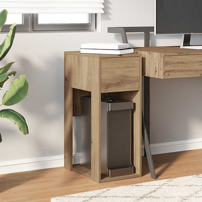 Supporto per Computer a Torre con Cassetto Rovere 30x44x74 cm