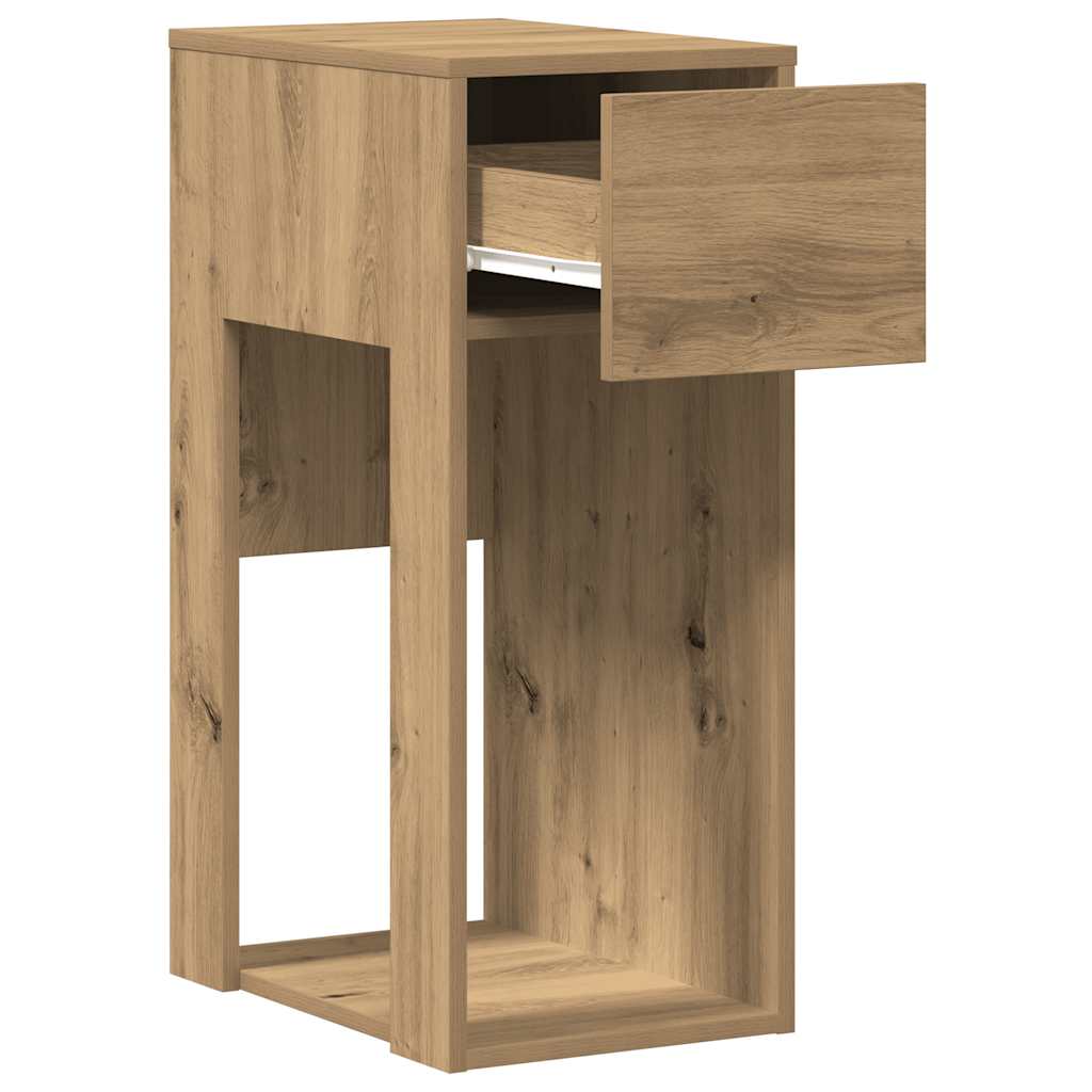Supporto per Computer a Torre con Cassetto Rovere 30x44x74 cm