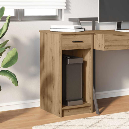 Supporto per Computer a Torre con Cassetto Rovere 35x45x77 cm