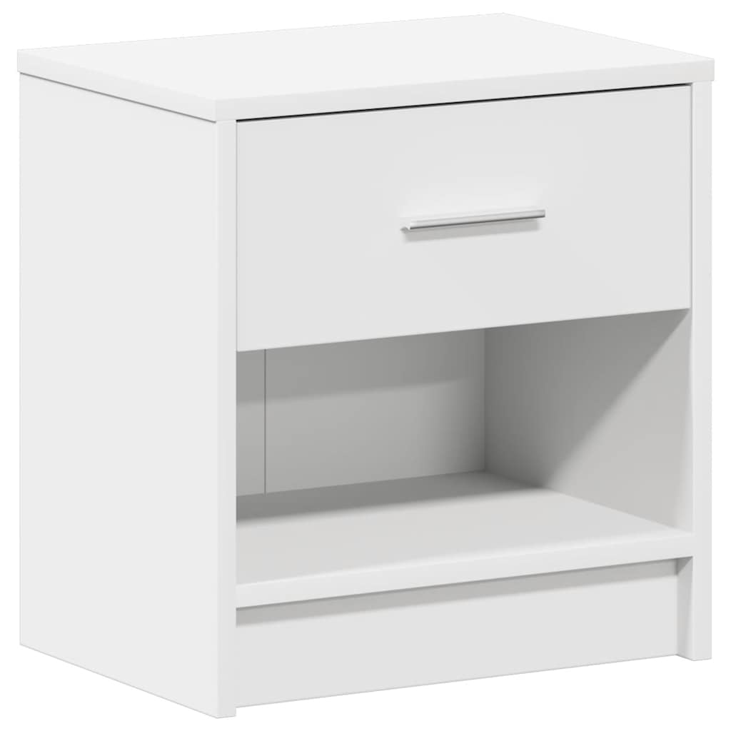 Comodino con Cassetto Bianco 39x28x41 cm