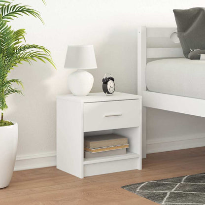 Comodino con Cassetto Bianco 39x28x41 cm