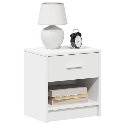 Comodino con Cassetto Bianco 39x28x41 cm