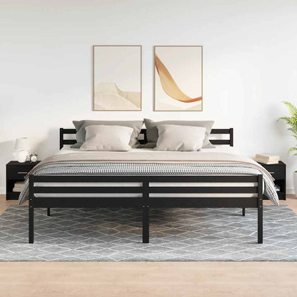 Comodini 2 pz con Cassetto Nero 39x28x41 cm