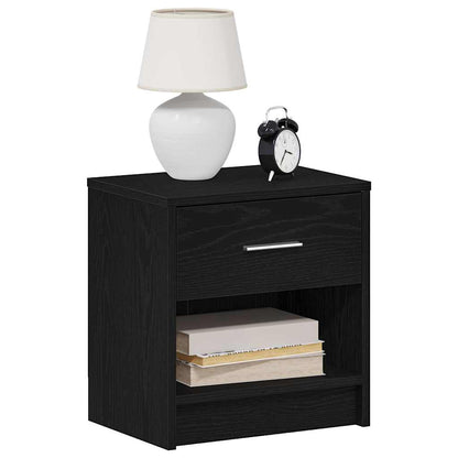Comodini 2 pz con Cassetto Nero 39x28x41 cm