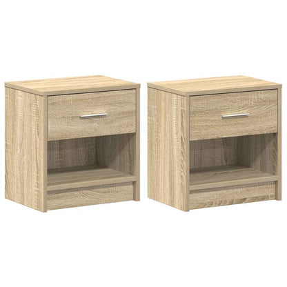 Comodini 2 pz con Cassetto Rovere Sonoma 39x28x41 cm