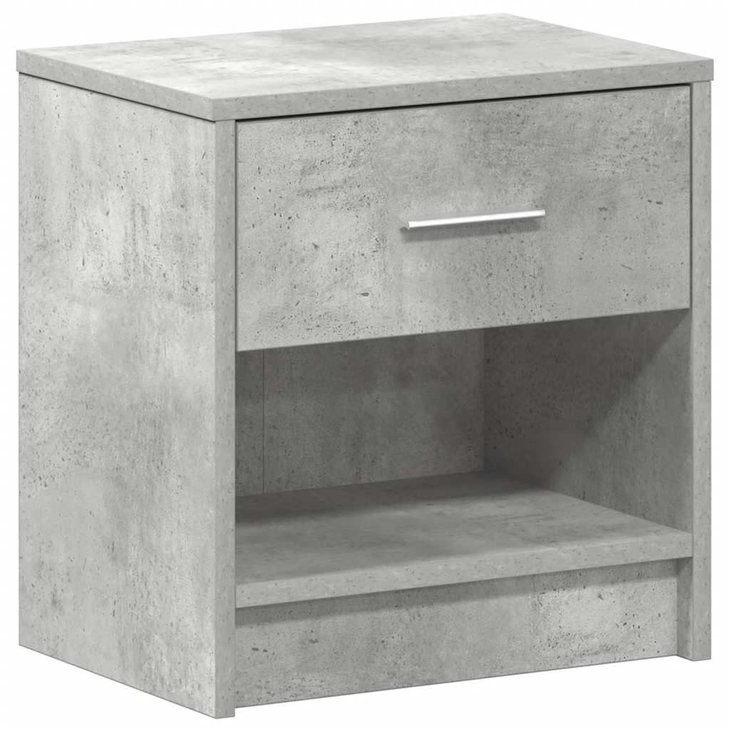 Comodino con Cassetto Grigio Cemento 39x28x41 cm