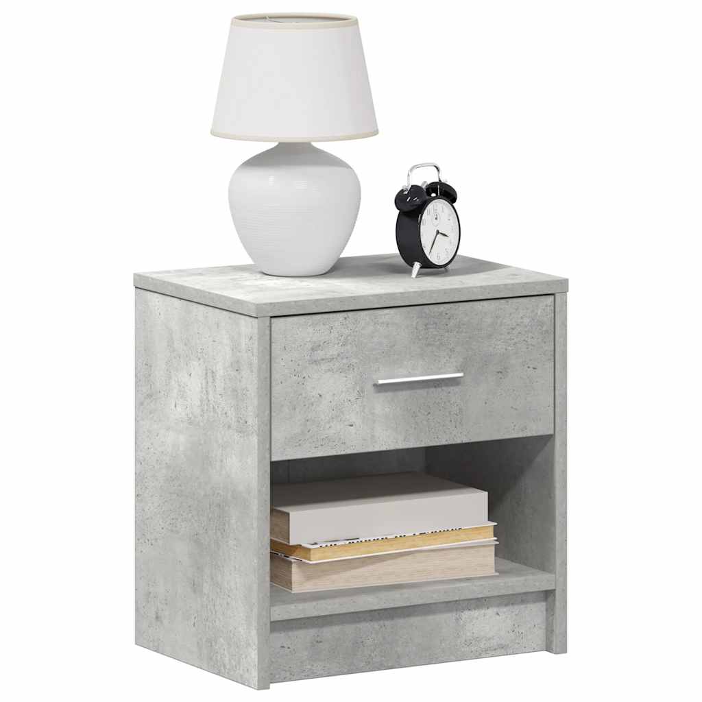 Comodino con Cassetto Grigio Cemento 39x28x41 cm