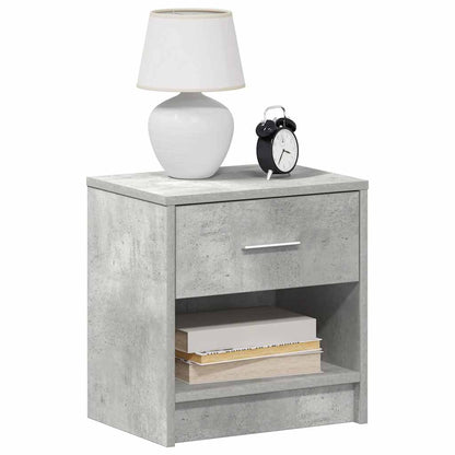 Comodino con Cassetto Grigio Cemento 39x28x41 cm