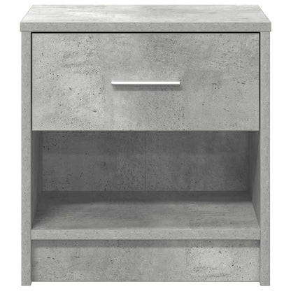 Comodini 2 pz con Cassetto Grigio Cemento 39x28x41 cm