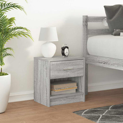 Comodino con Cassetto Grigio Sonoma 39x28x41 cm
