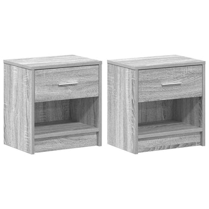 Comodini 2 pz con Cassetto Grigio Sonoma 39x28x41 cm