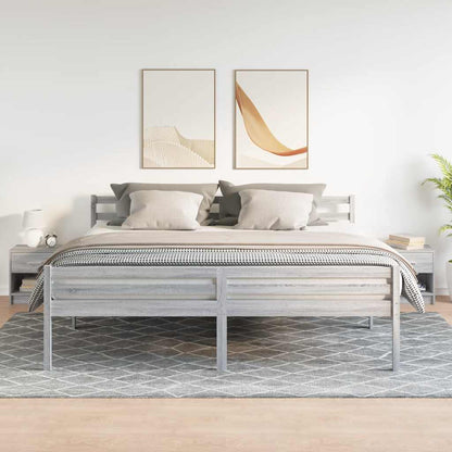 Comodini 2 pz con Cassetto Grigio Sonoma 39x28x41 cm