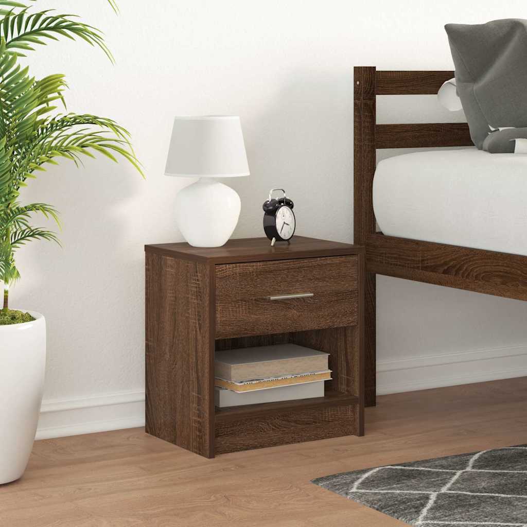 Comodino con Cassetto Rovere Marrone 39x28x41 cm