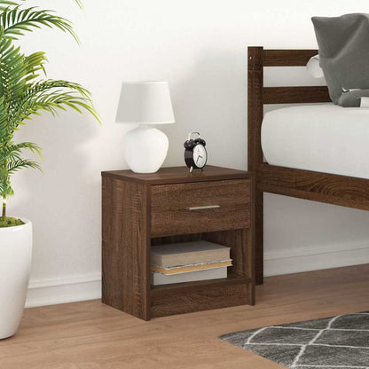 Comodino con Cassetto Rovere Marrone 39x28x41 cm