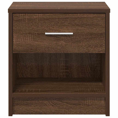 Comodini 2 pz con Cassetto Rovere Marrone 39x28x41 cm