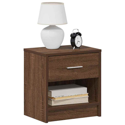 Comodini 2 pz con Cassetto Rovere Marrone 39x28x41 cm
