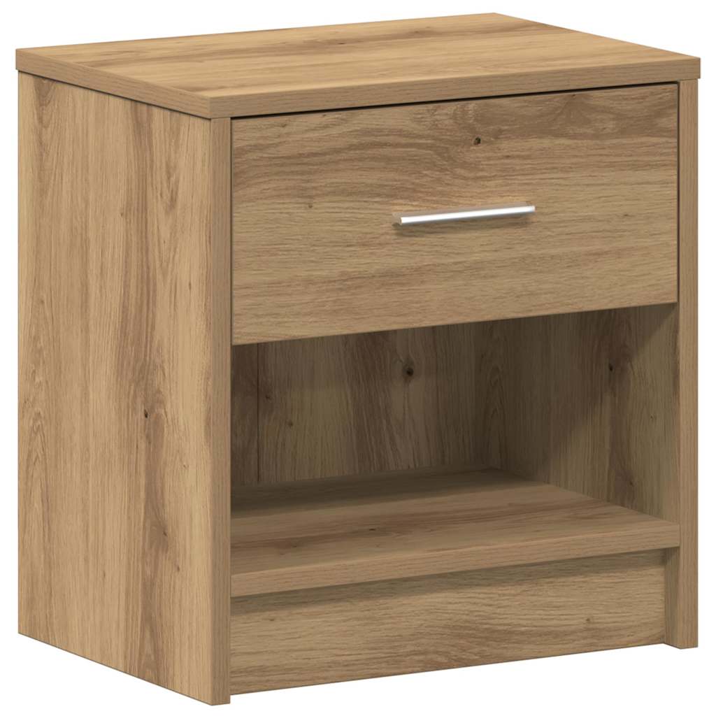Comodini 2 pz con Cassetto Rovere Artigianale 39x28x41 cm
